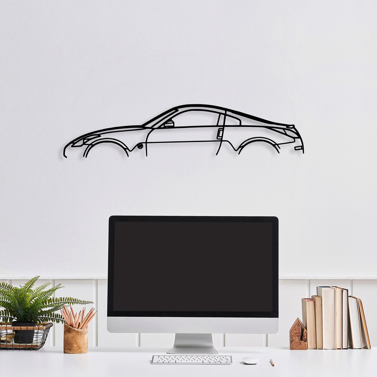 Decoratiune de perete, Nissan 350Z Silhouette, 70 x 15 cm, Negru - imagine 7